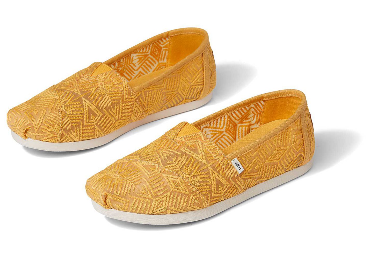 Toms Alpargata Geo Lace Espadrille Yellow - Womens - 14837-CJXN